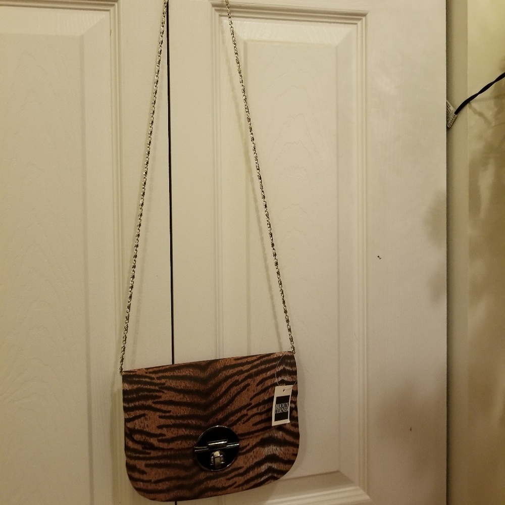 Striped print evening bag